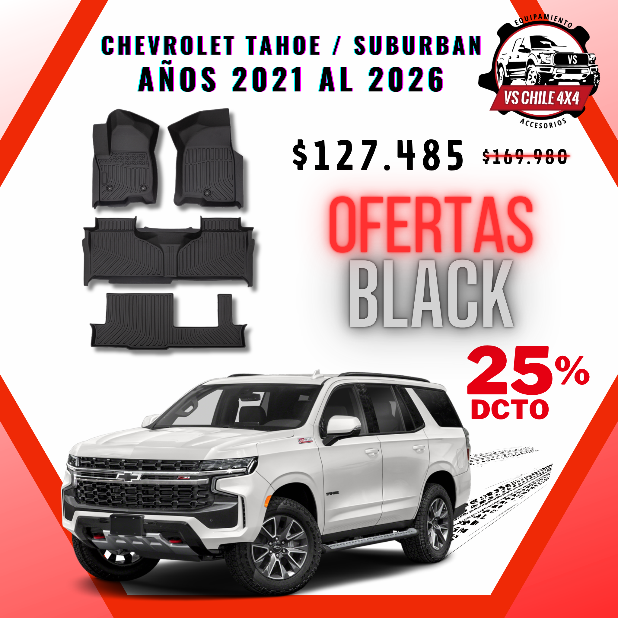 Pisos Calce Perfecto Chevrolet Tahoe / SUBURBAN años 2021 - 2026