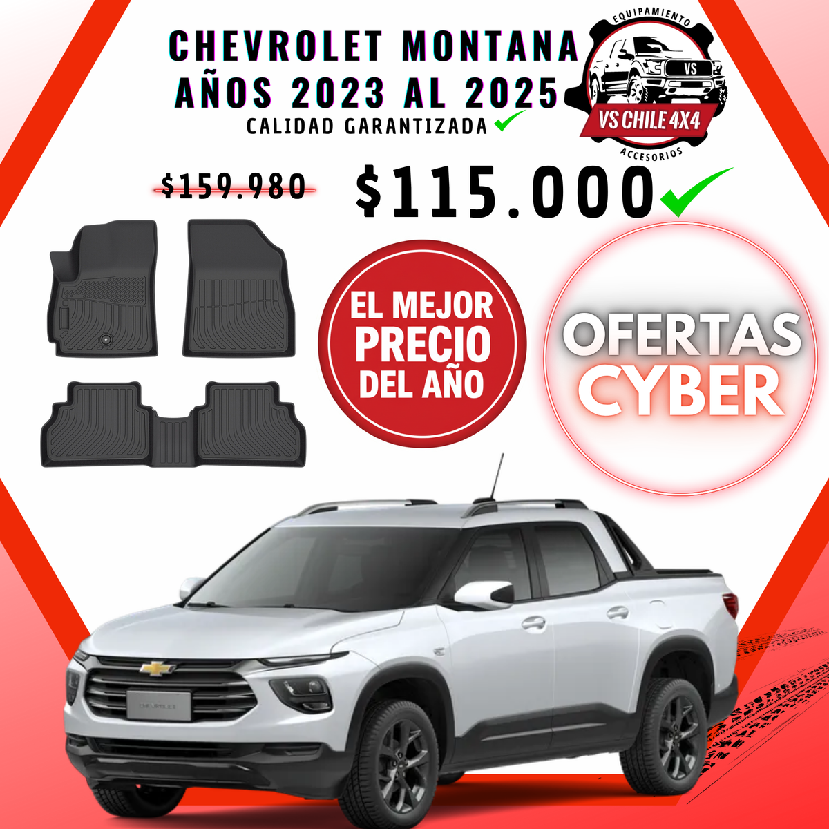 Pisos Calce Perfecto Chevrolet Montana Doble Cabina (2023 - 2025)