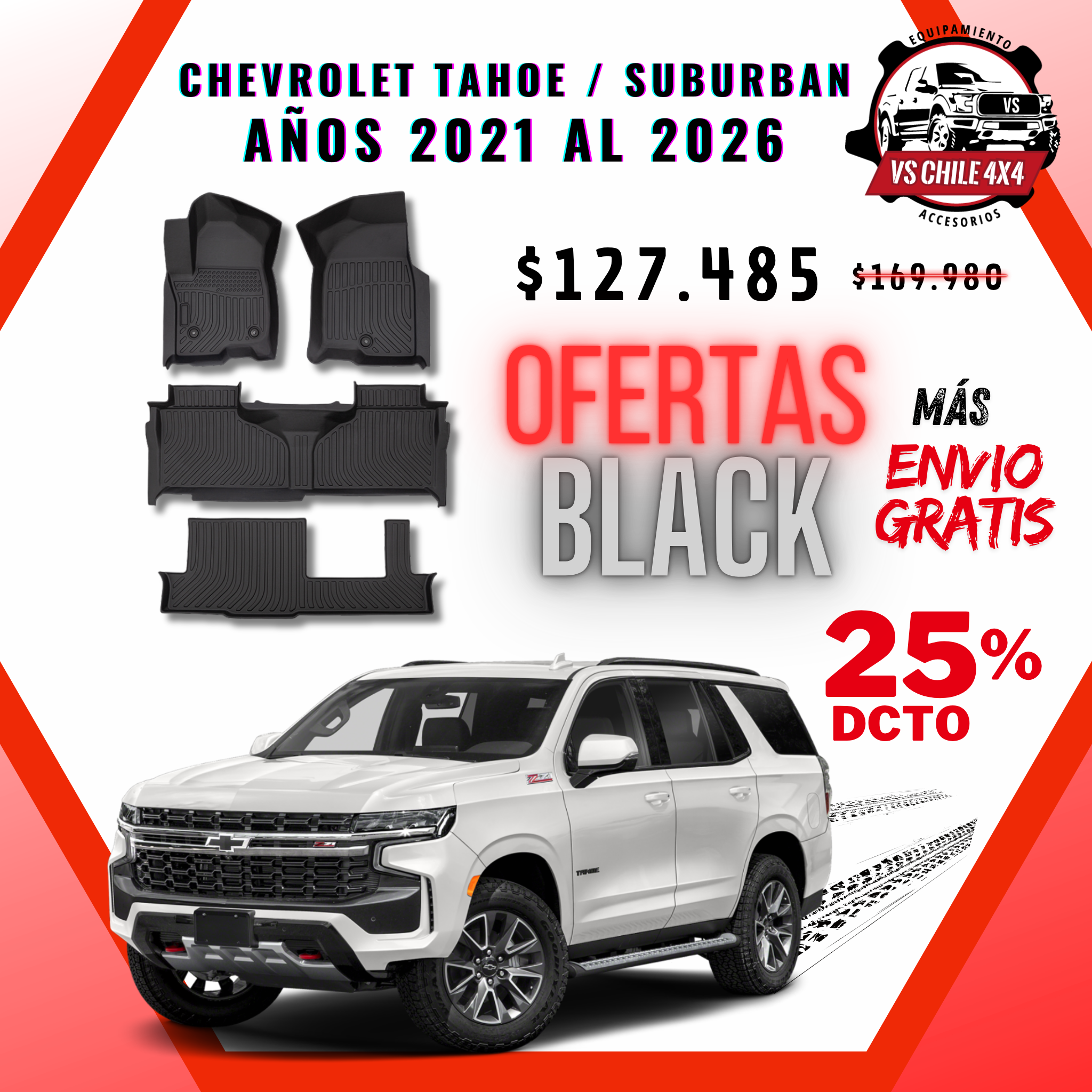 Pisos Calce Perfecto Chevrolet Tahoe / SUBURBAN años 2021 - 2026