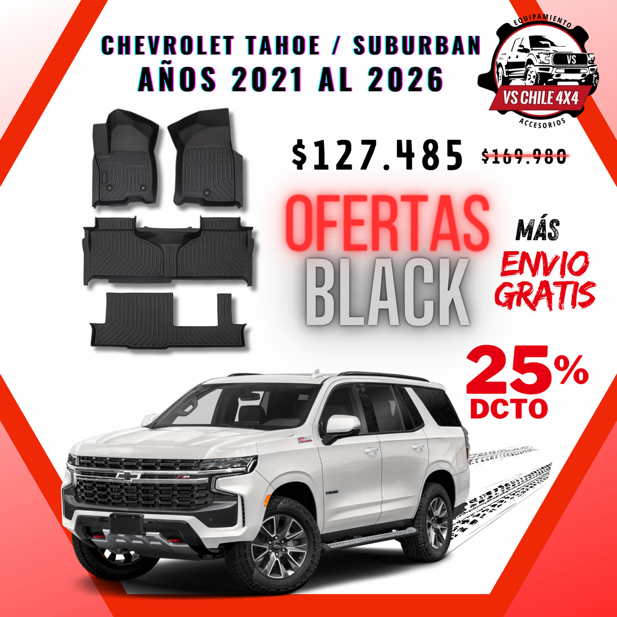 Pisos Calce Perfecto Chevrolet Tahoe / SUBURBAN años 2021 - 2026
