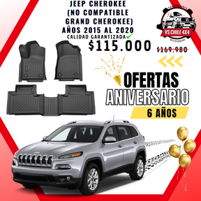 Pisos Calce Perfecto JEEP CHEROKEE años 2015 al 2020 NO COMPATIBLE PARA GRAND CHEROKEE