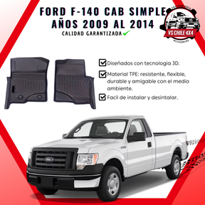 Pisos Calce Perfecto Ford F150 cabina simple  2009 - 2014