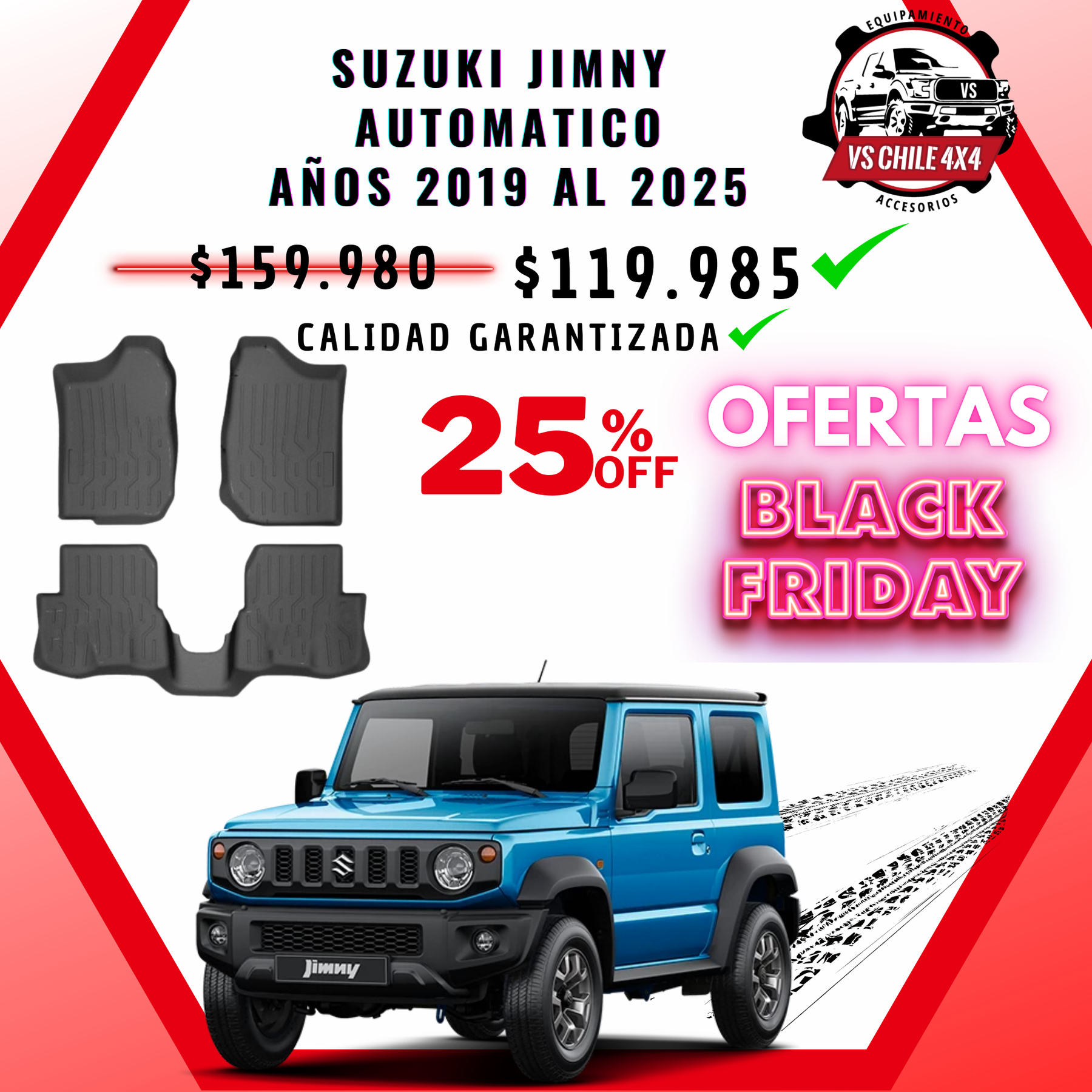 Pisos Calce Perfecto Suzuki Jimny Automatico 3 Puertas 2019 al 2025