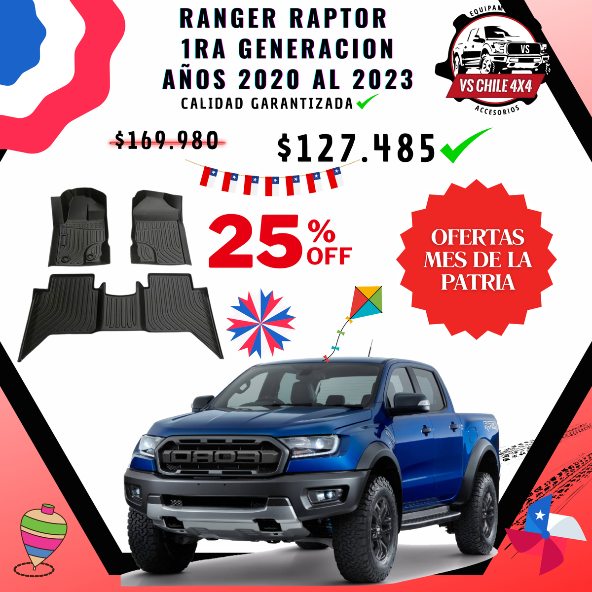 Pisos Calce Perfecto Ford Ranger Raptor 1ra Generacion