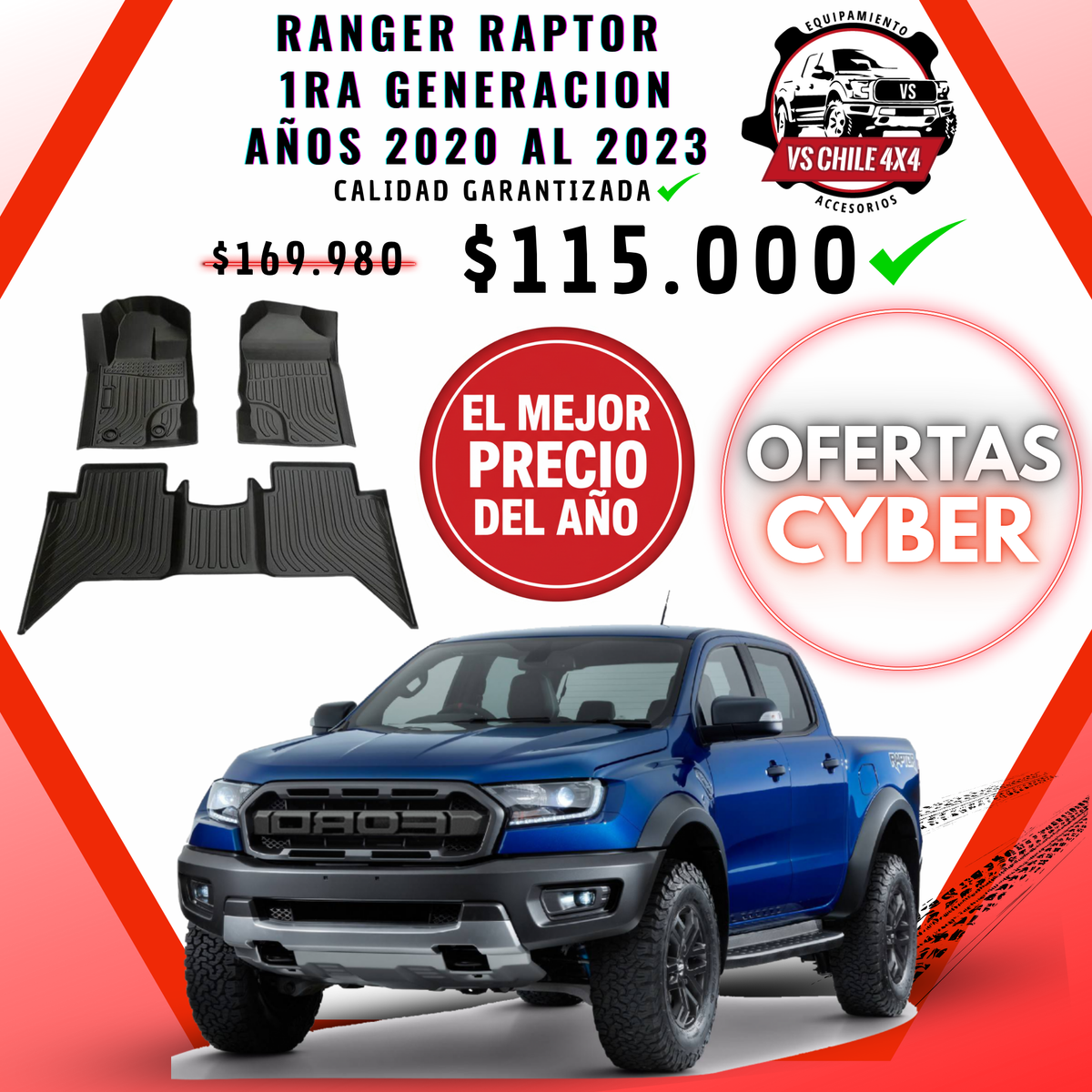 Pisos Calce Perfecto Ford Ranger Raptor 1ra Generacion