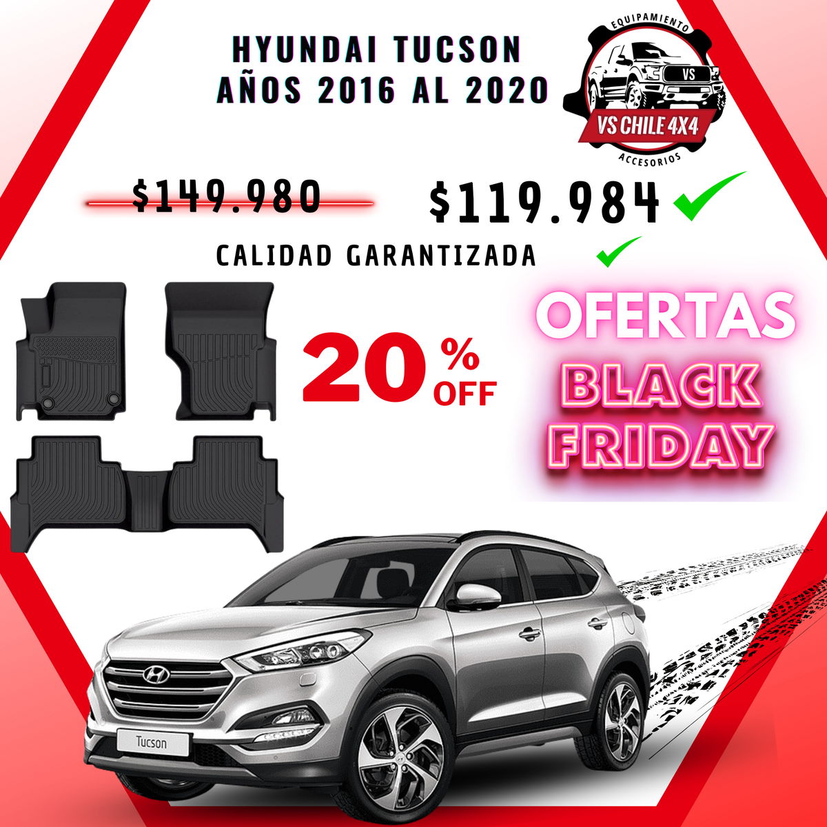 Pisos Calce Perfecto Hyundai Tucson 2016 al 2020
