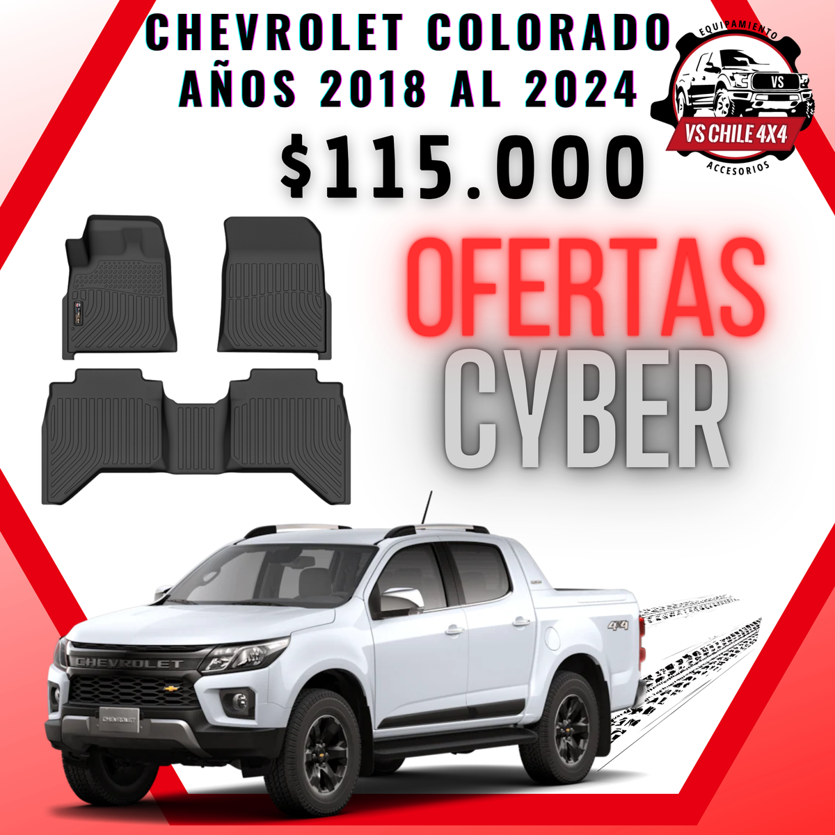 Pisos Calce Perfecto Chevrolet Colorado 2018 al 2024