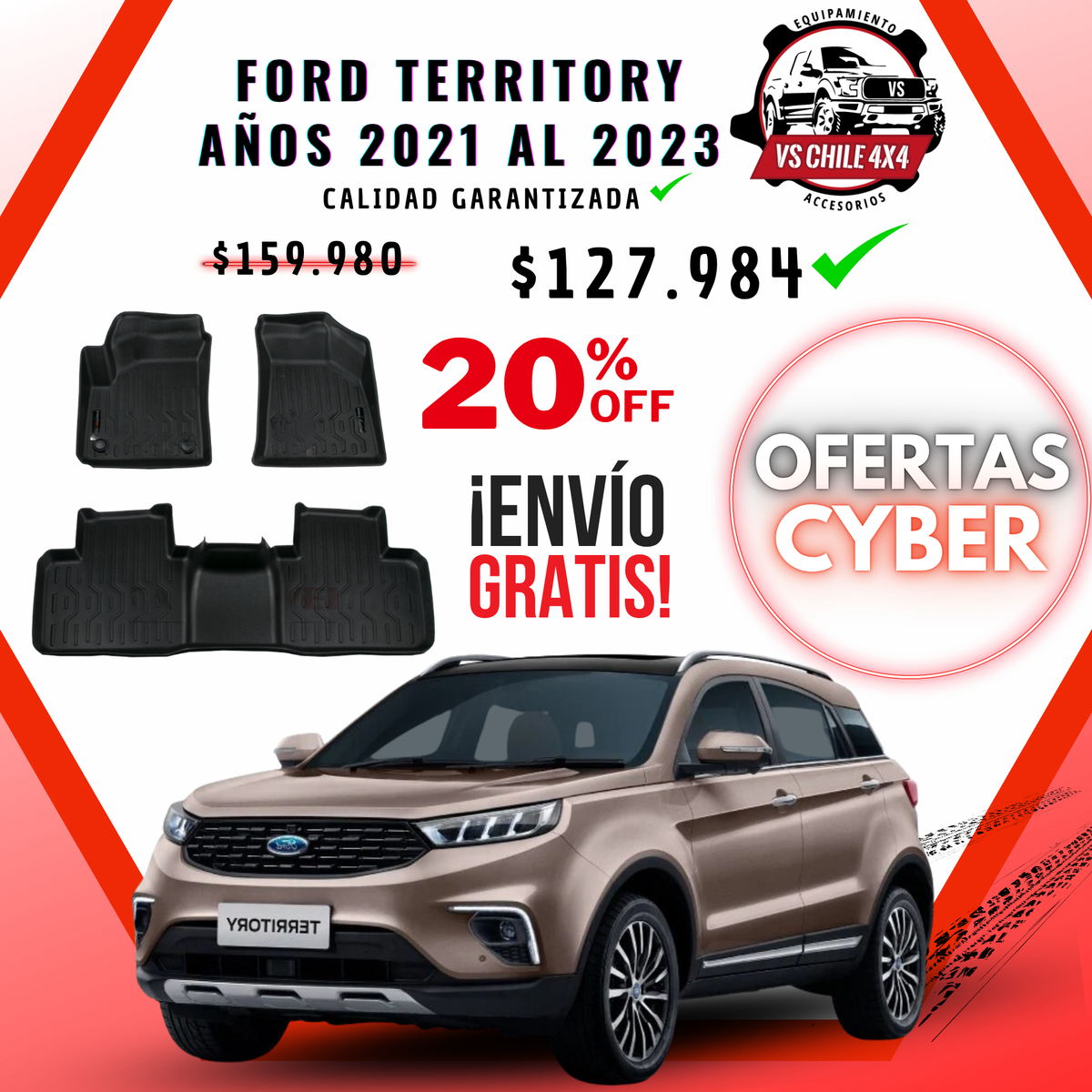 Pisos Calce Perfecto FORD TERRITORY años 2021 al 2023