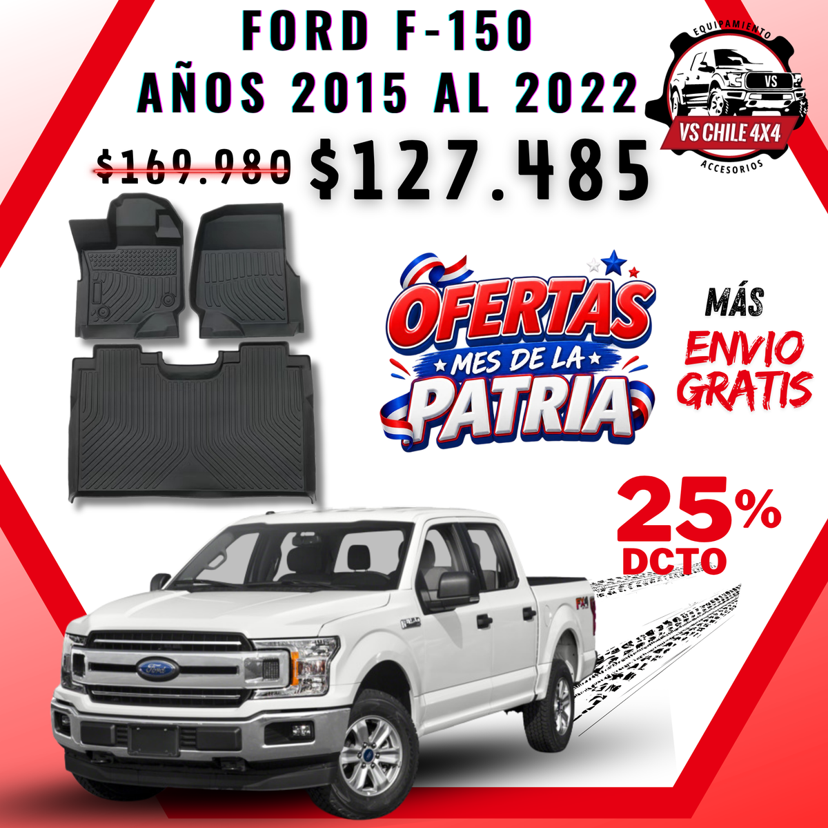 Pisos Calce Perfecto Ford F150 2015 - 2022