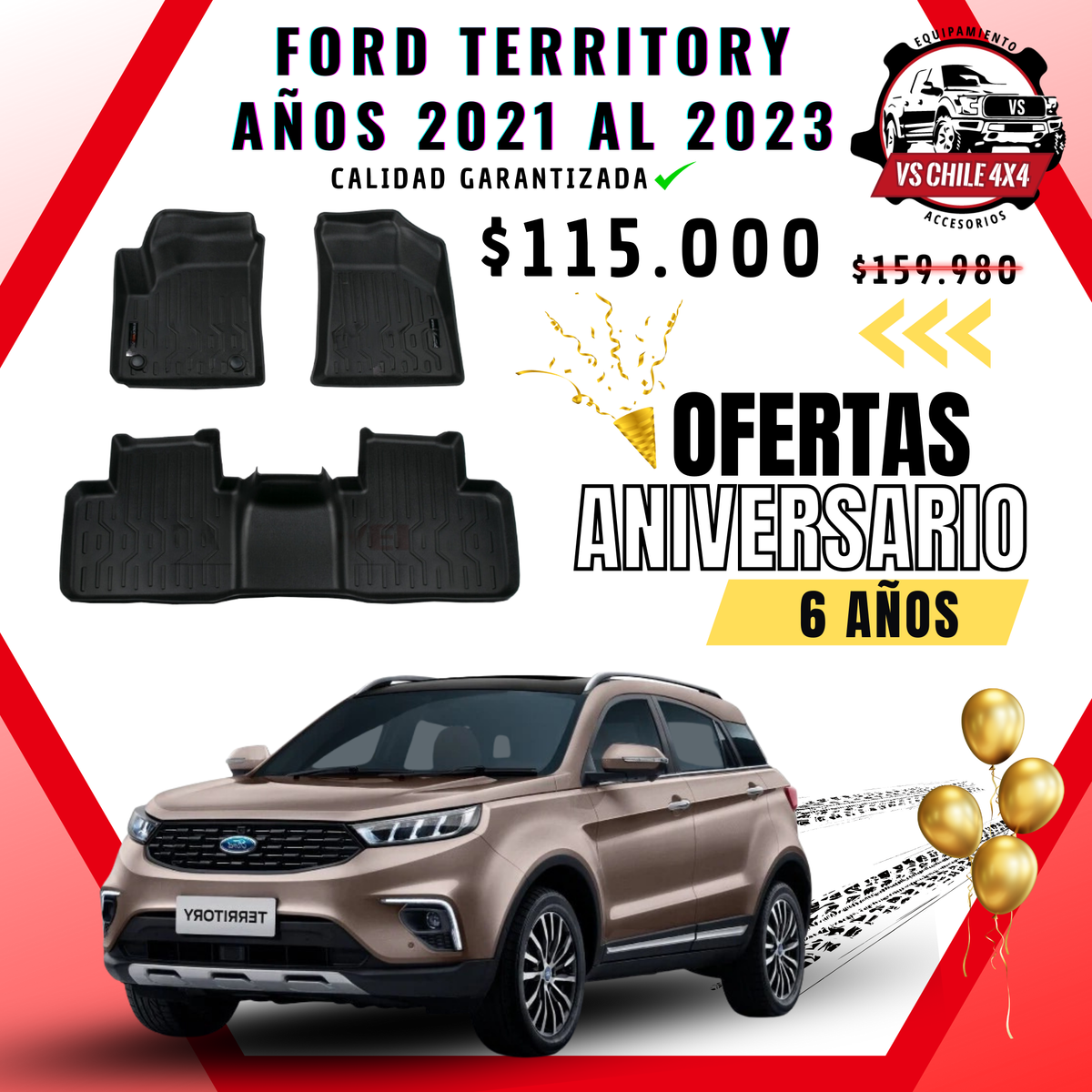 Pisos Calce Perfecto FORD TERRITORY años 2021 al 2023
