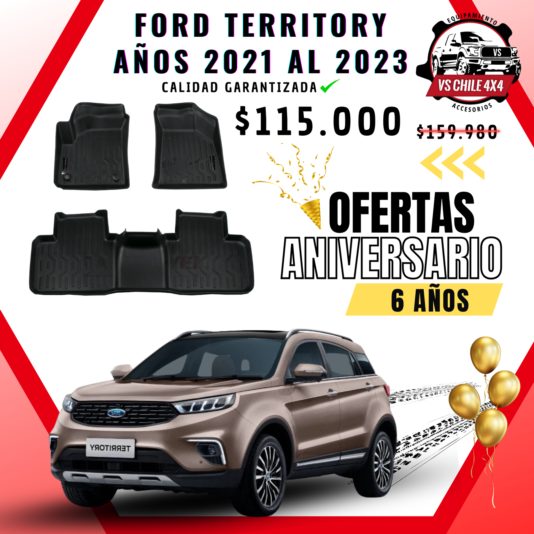 Pisos Calce Perfecto FORD TERRITORY años 2021 al 2023