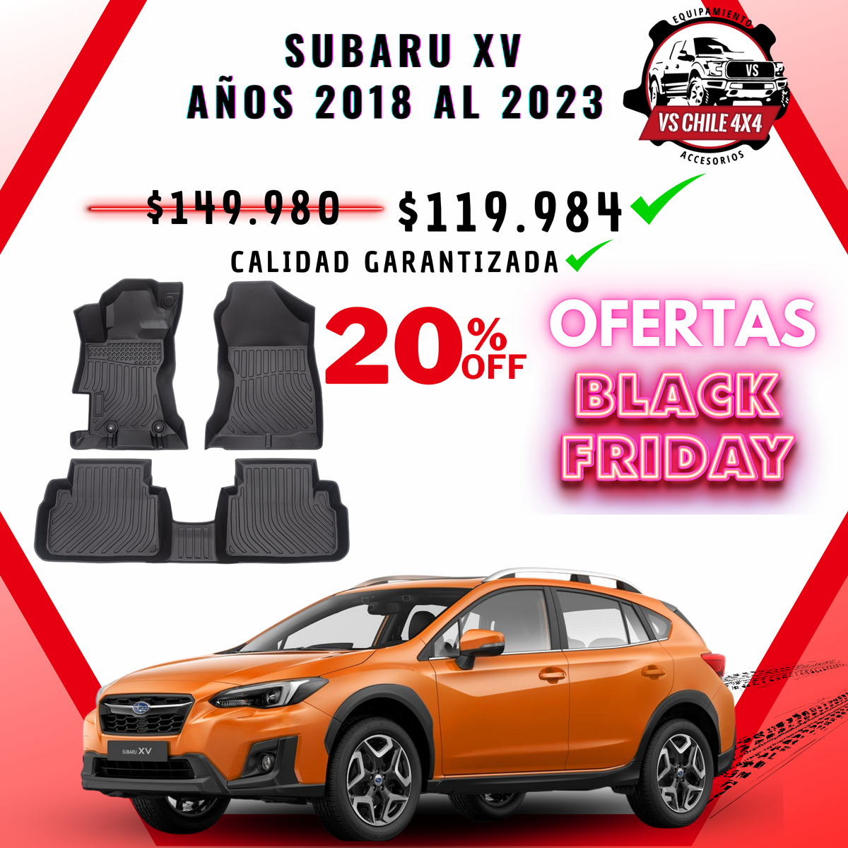 Pisos Calce Perfecto Subaru XV (2018 al 2023)