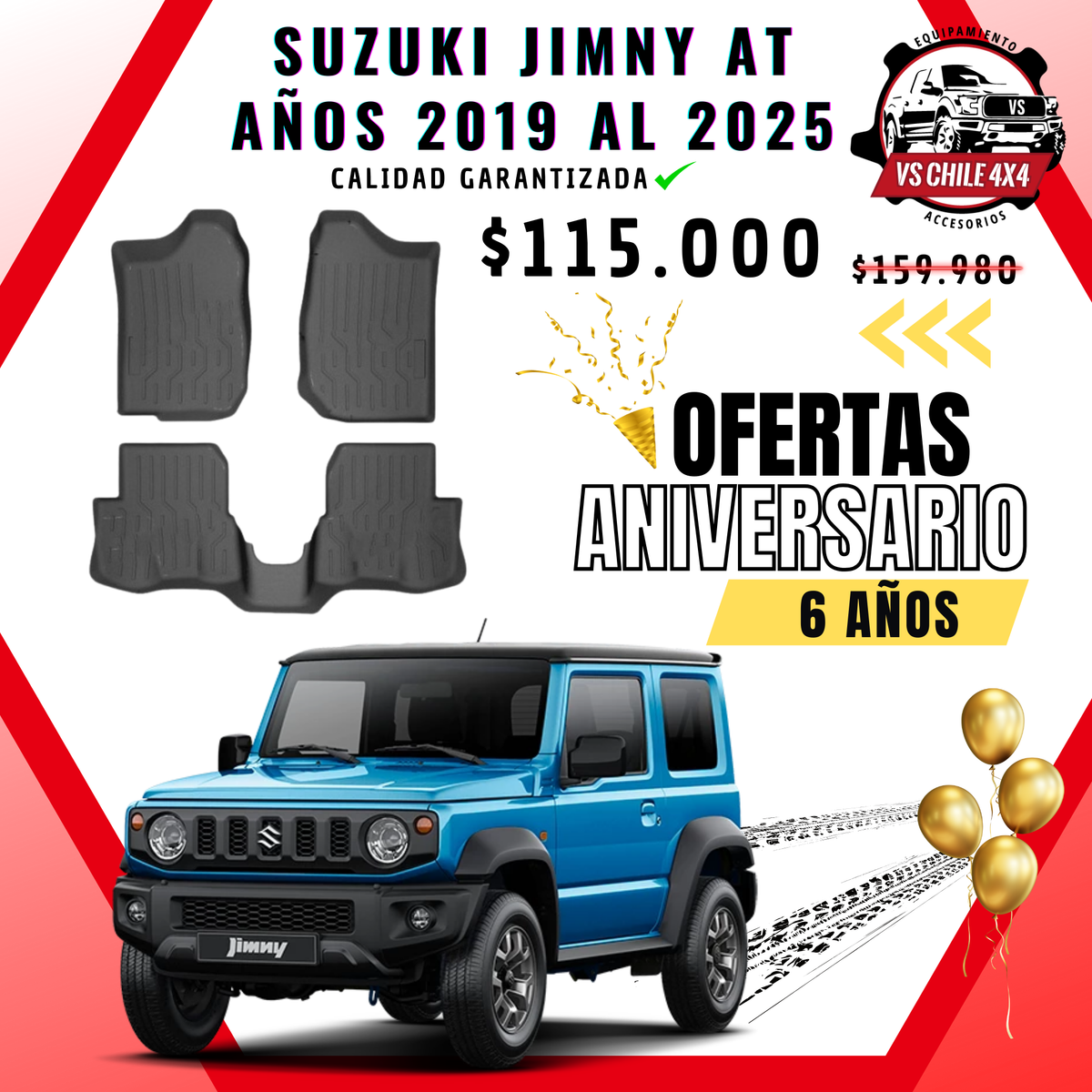 Pisos Calce Perfecto Suzuki Jimny Automatico 3 Puertas 2019 al 2025