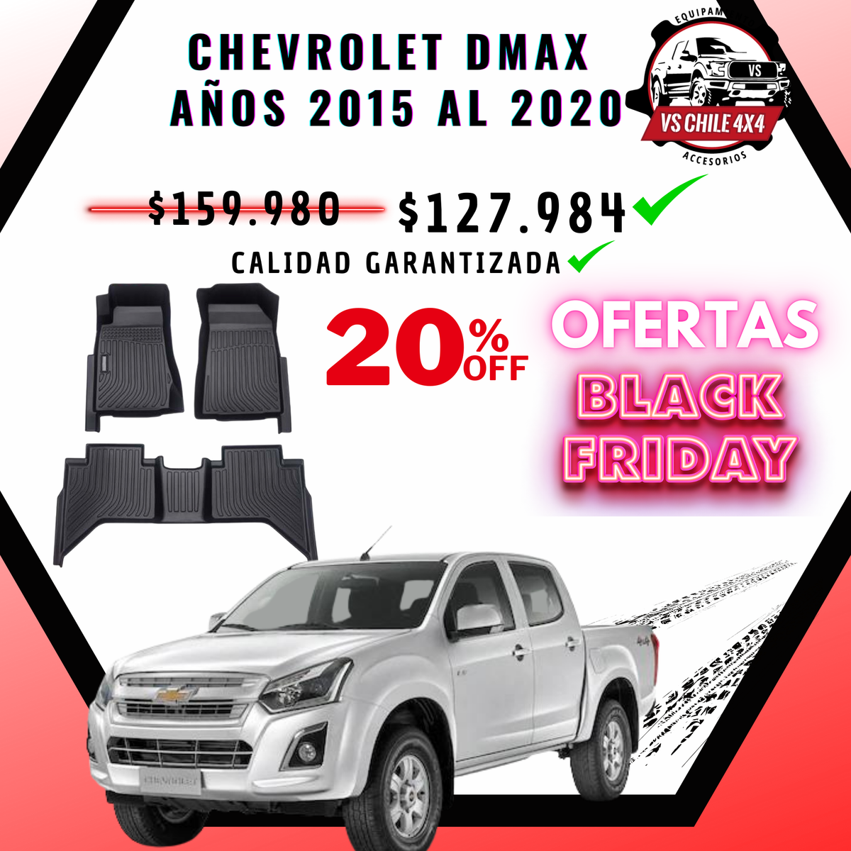 Pisos Calce Perfecto CHEVROLET DMAX años 2015 al 2020