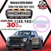 Máscara Estilo Raptor Exclusiva para FORD F150 años 2021 al 2024 Transforma tu Camioneta!