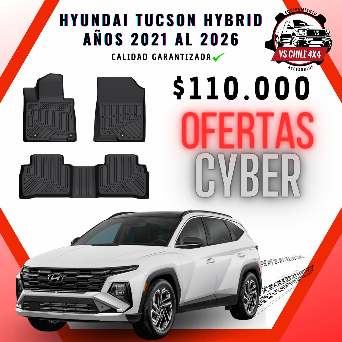 Pisos Calce Perfecto Hyundai Tucson Híbrida 2021 al 2026