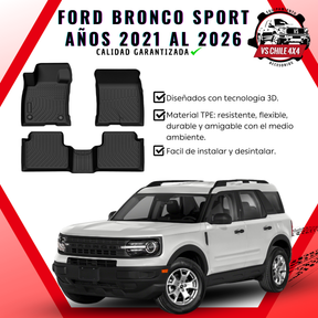Pisos Calce Perfecto Ford Bronco Sport años 2021 al 2026