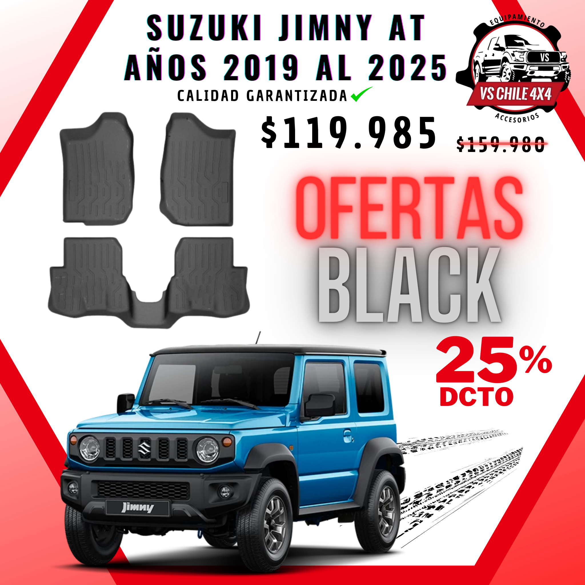 Pisos Calce Perfecto Suzuki Jimny Automatico 3 Puertas 2019 al 2025