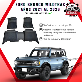 (PREVENTA) Pisos Calce Perfecto Ford Bronco Wildtrak años 2021 al 2026