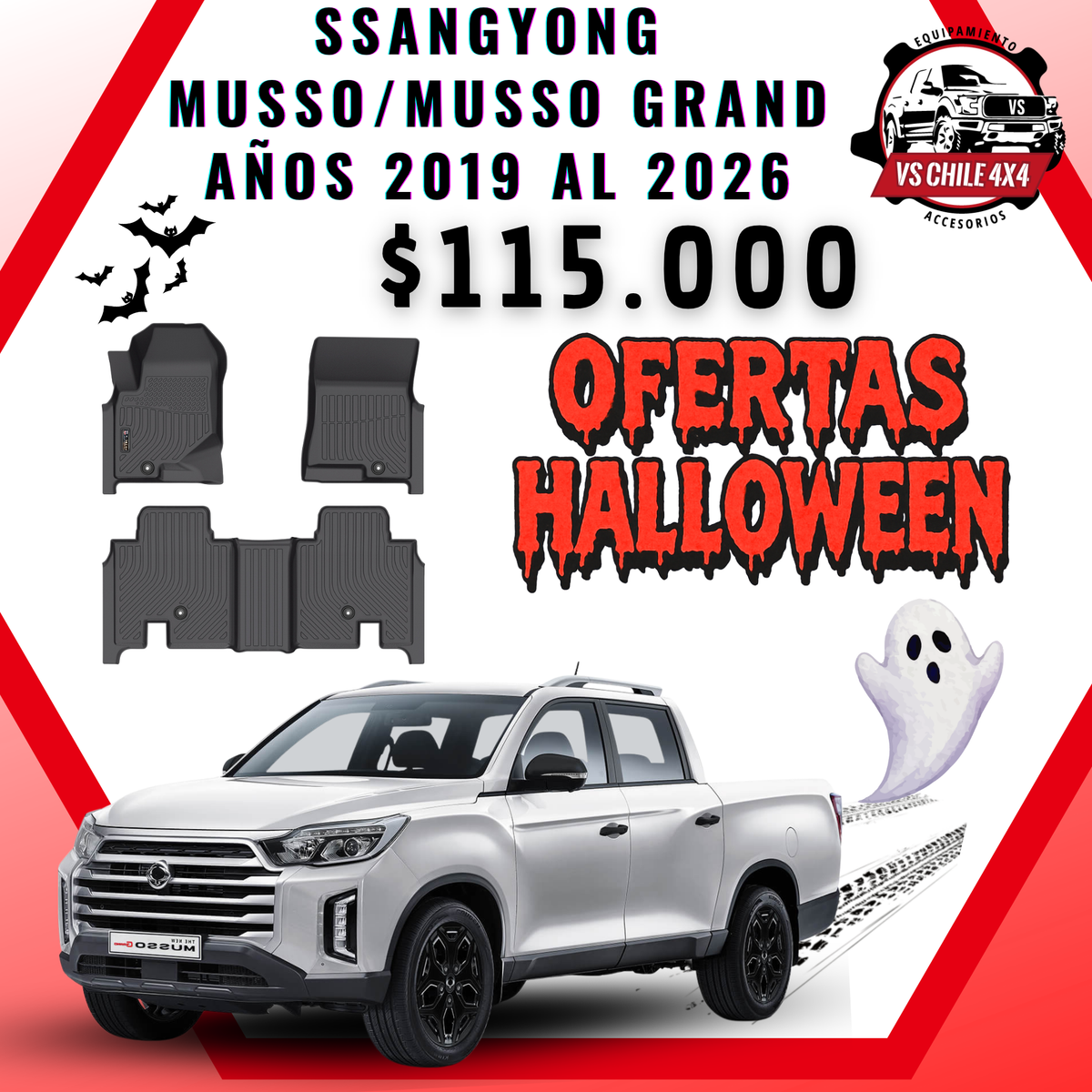 Pisos Calce Perfecto SsangYong Musso / Musso Grand 2019 al 2026