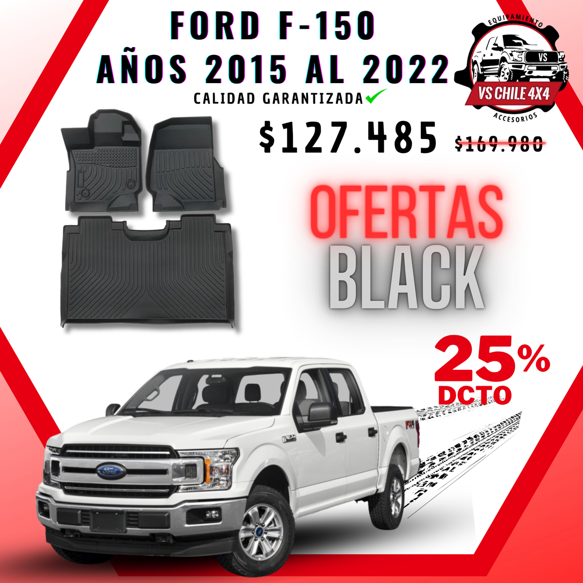Pisos Calce Perfecto Ford F150 2015 - 2022