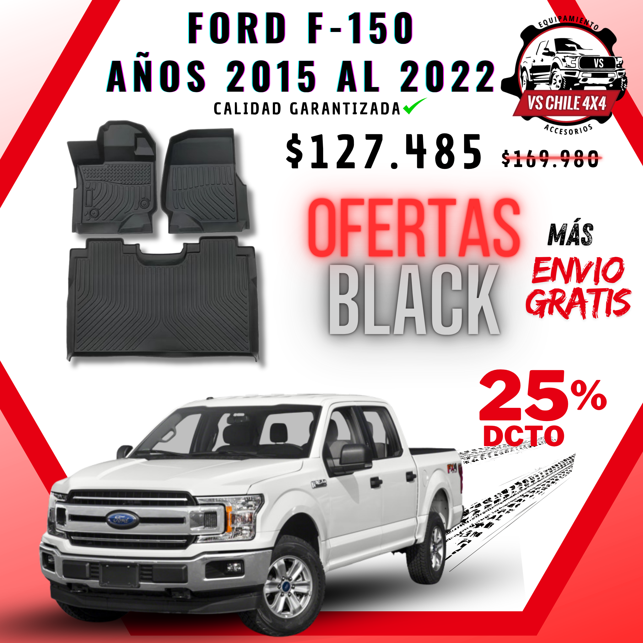 Pisos Calce Perfecto Ford F150 2015 - 2022