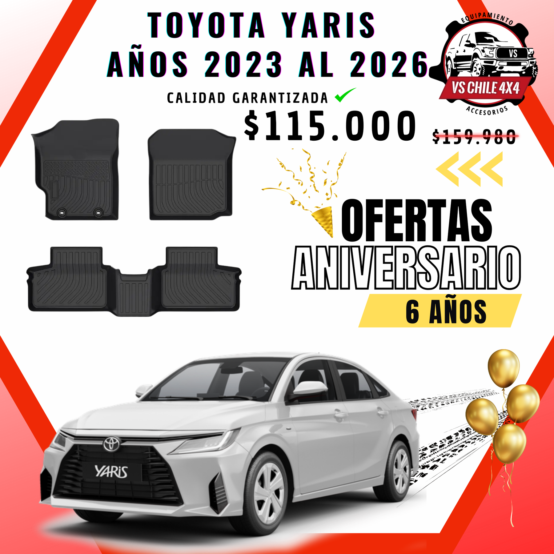 Pisos Calce Perfecto Toyota Yaris (2023 - 2026)