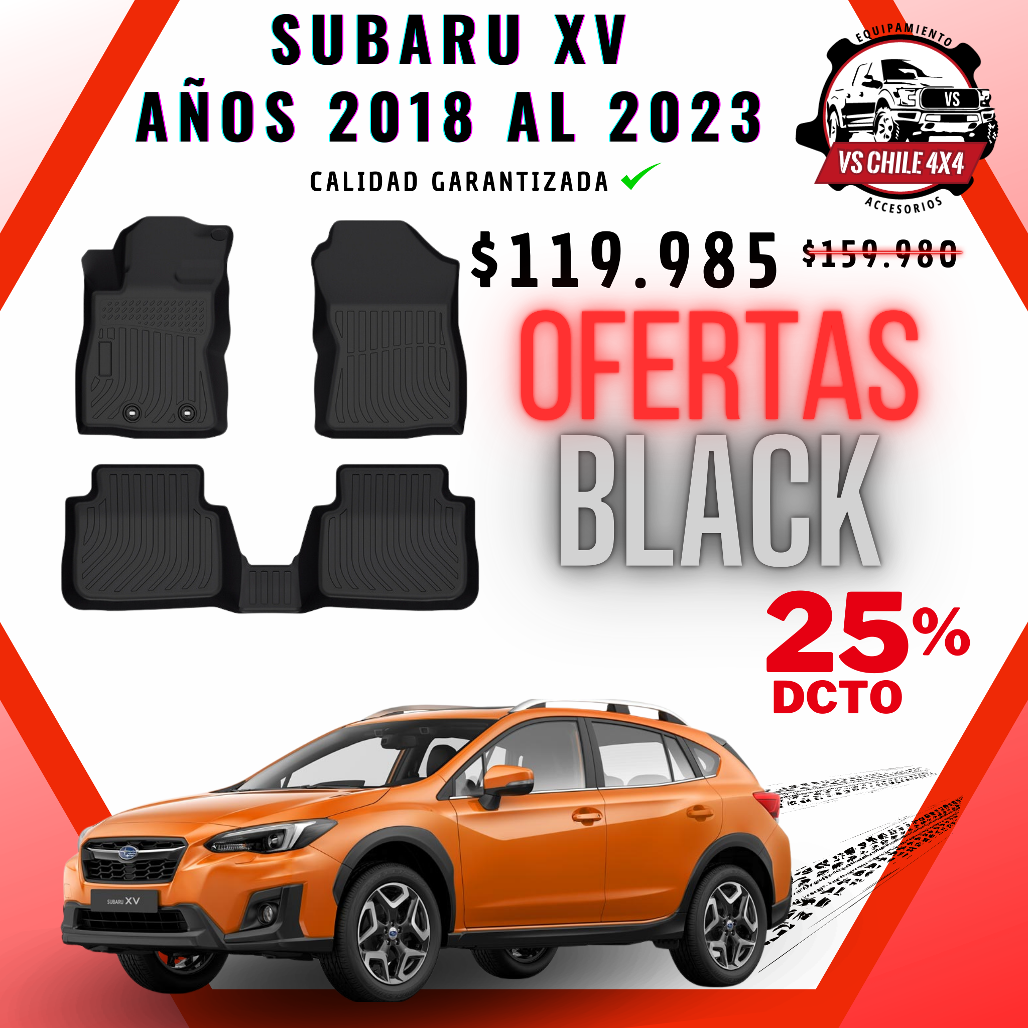 Pisos Calce Perfecto Subaru XV (2018 al 2023)