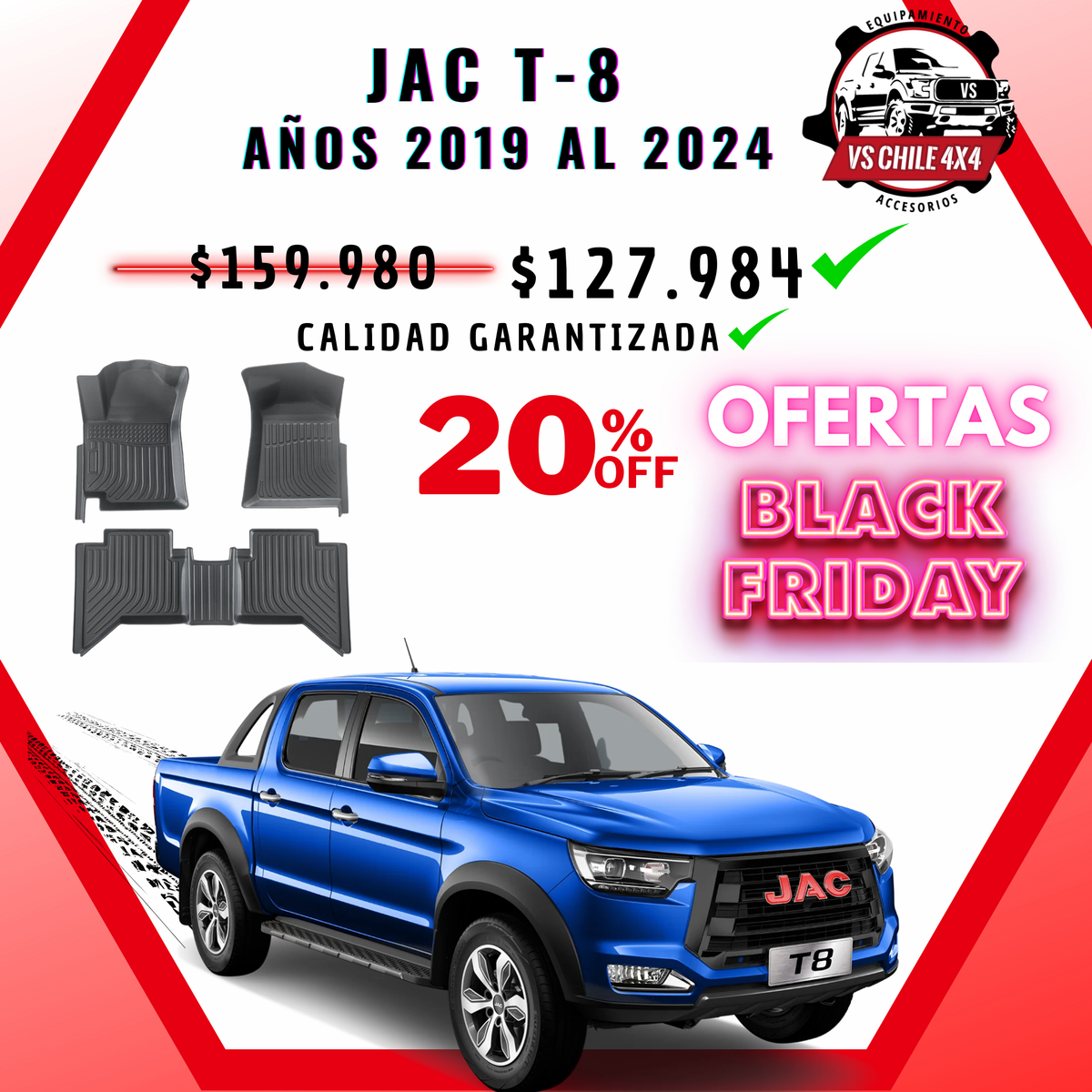 Pisos Calce Perfecto JAC T8 T-8 2019 al 2024