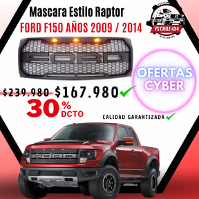 Máscara Estilo Raptor Exclusiva para FORD F150 años 2009 al 2014 Transforma tu Camioneta!