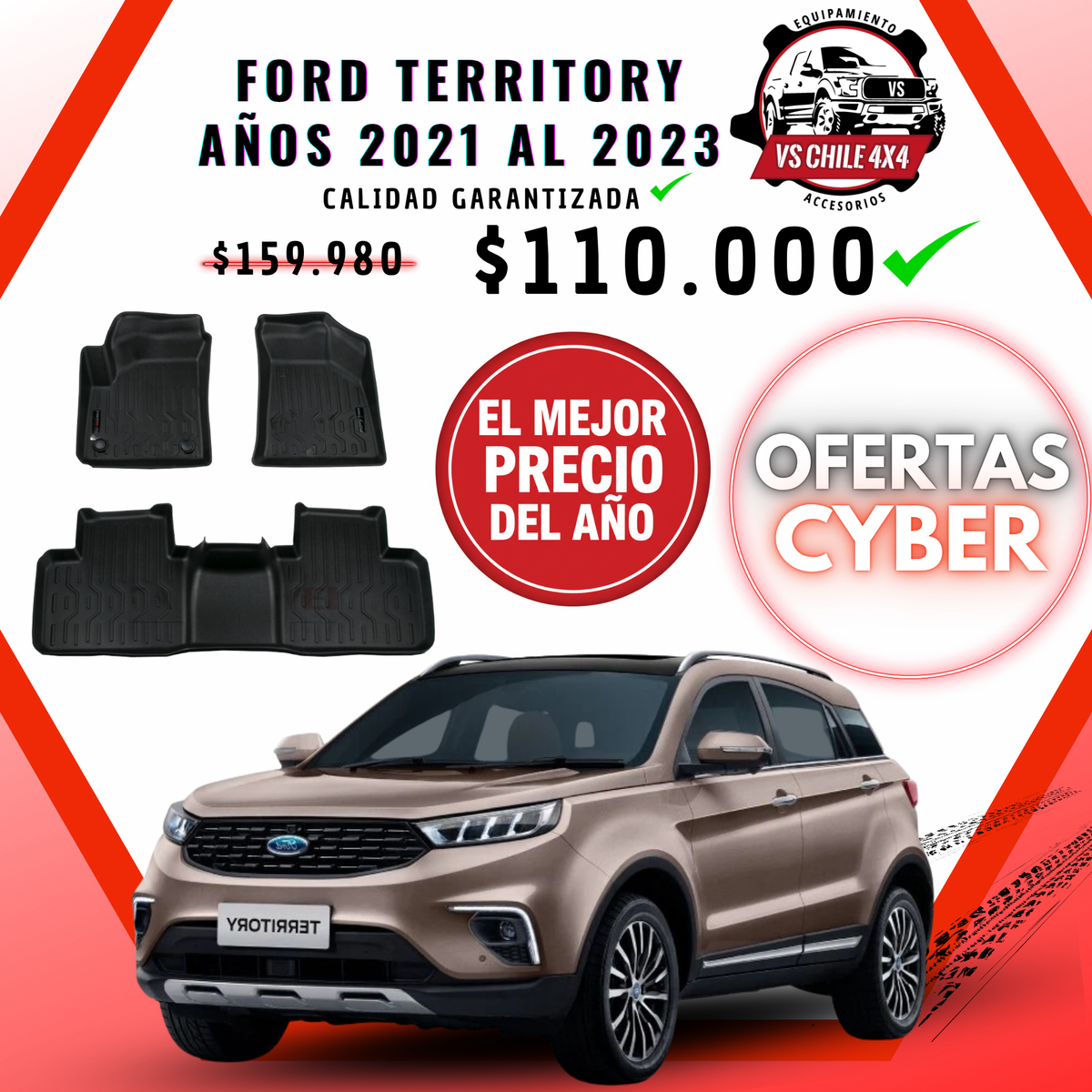 Pisos Calce Perfecto FORD TERRITORY años 2021 al 2023