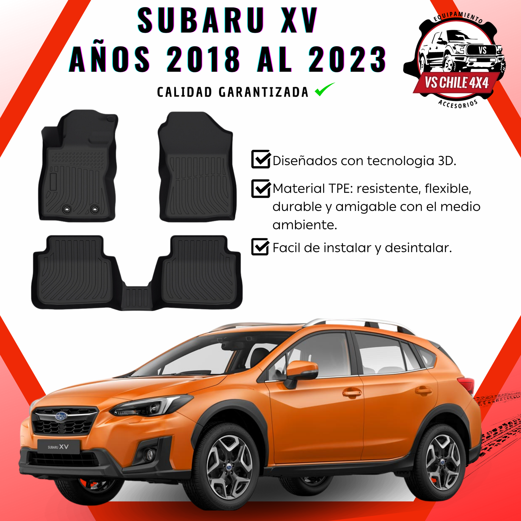 Pisos Calce Perfecto Subaru XV (2018 al 2023)