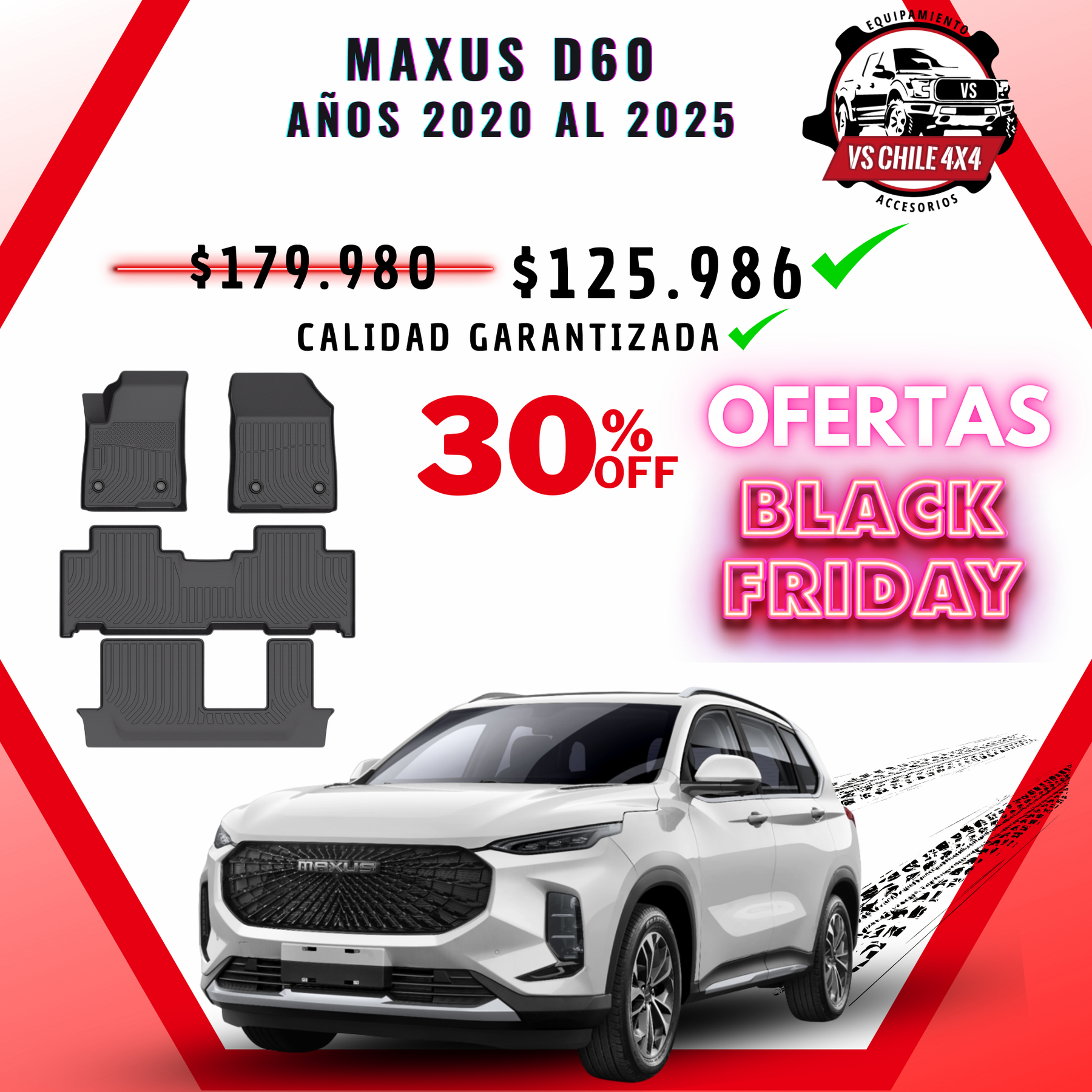 Pisos Calce Perfecto Maxus D60 SUV 3 Corridas (2019 - 2025)