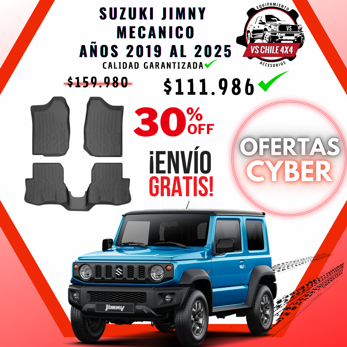 Pisos Calce Perfecto Suzuki Jimny Mecanico 3P 2019 al 2025