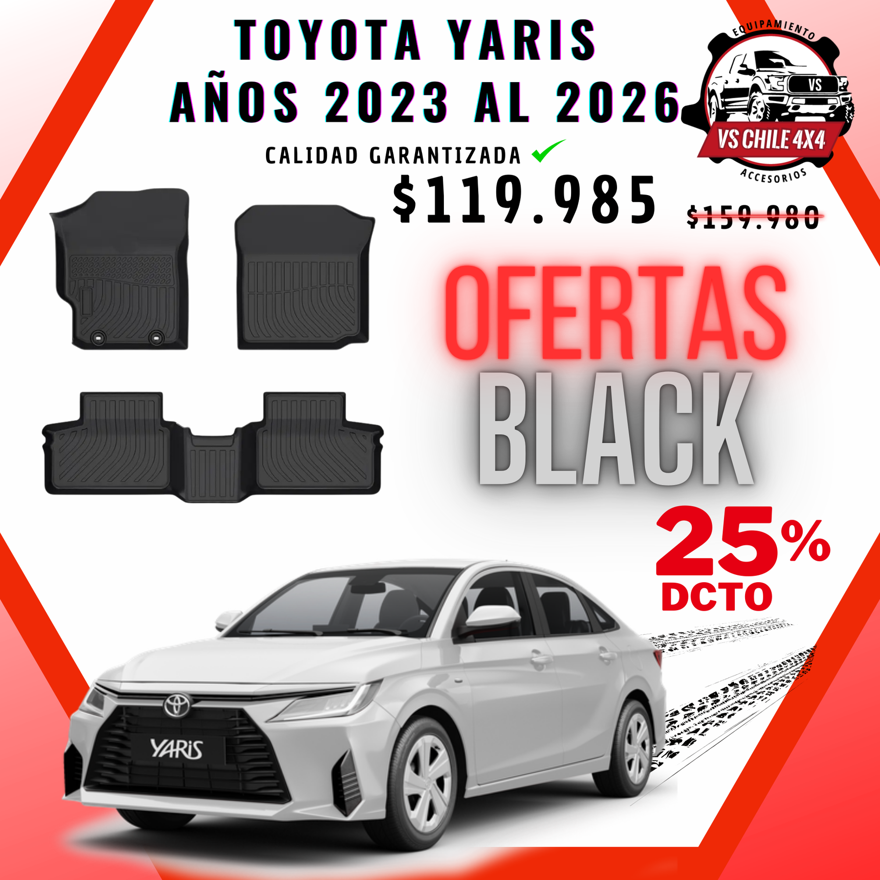 Pisos Calce Perfecto Toyota Yaris (2023 - 2026)