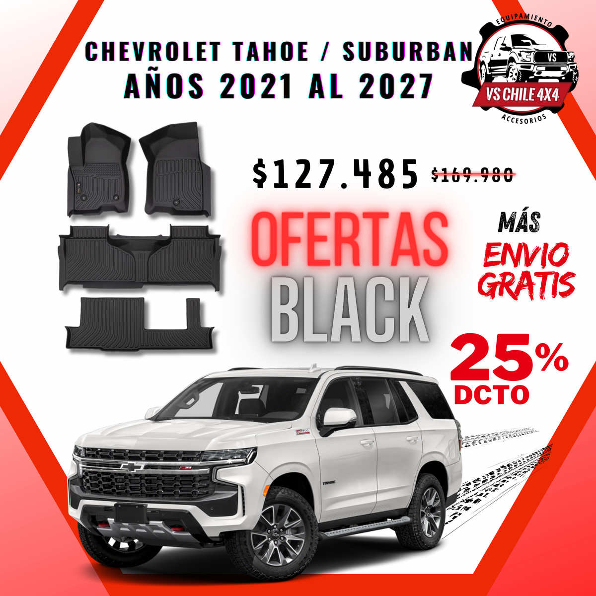 Pisos Calce Perfecto Chevrolet Tahoe / SUBURBAN años 2021 - 2027