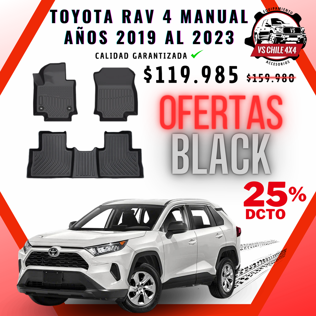 Pisos Calce Perfecto Toyota RAV 4 / Rav4 Manual (2019 - 2023)