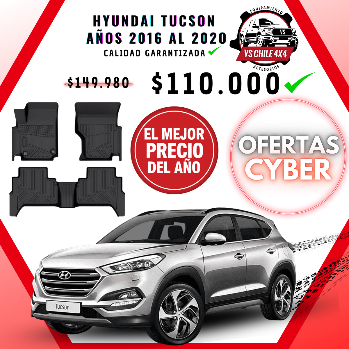 Pisos Calce Perfecto Hyundai Tucson 2016 al 2020