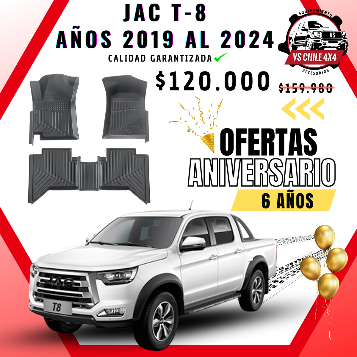 Pisos Calce Perfecto JAC T8 T-8 2019 al 2024