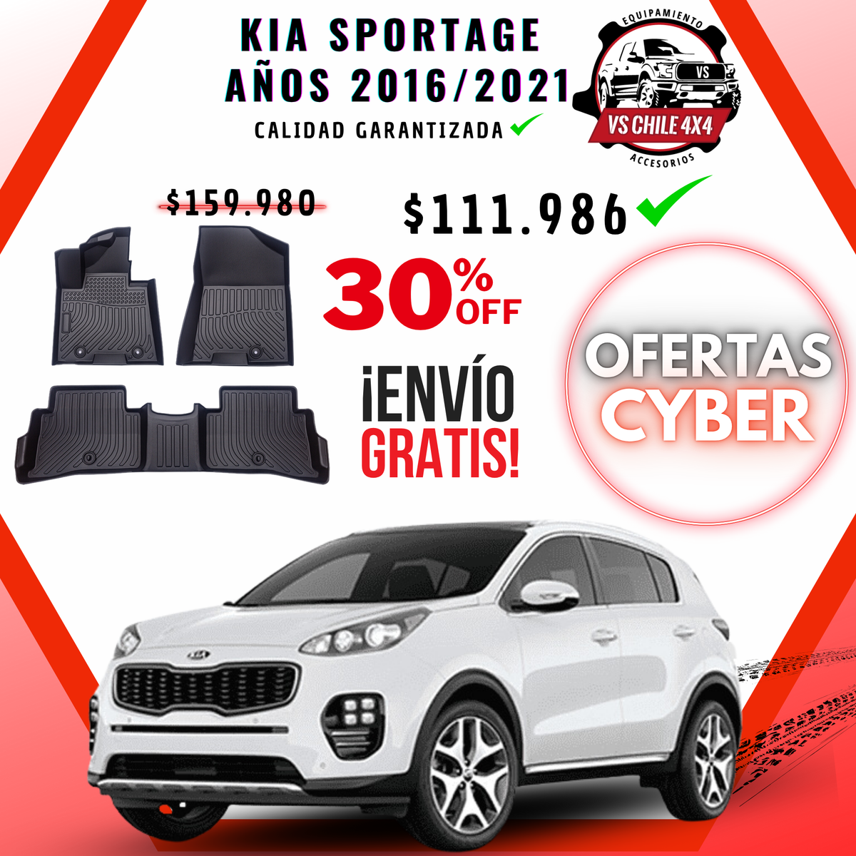 Pisos Calce Perfecto Kia Sportage 2016 al 2021