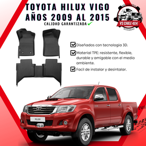 PISOS CALCE PERFECTO TOYOTA HILUX VIGO 2009 AL 2015