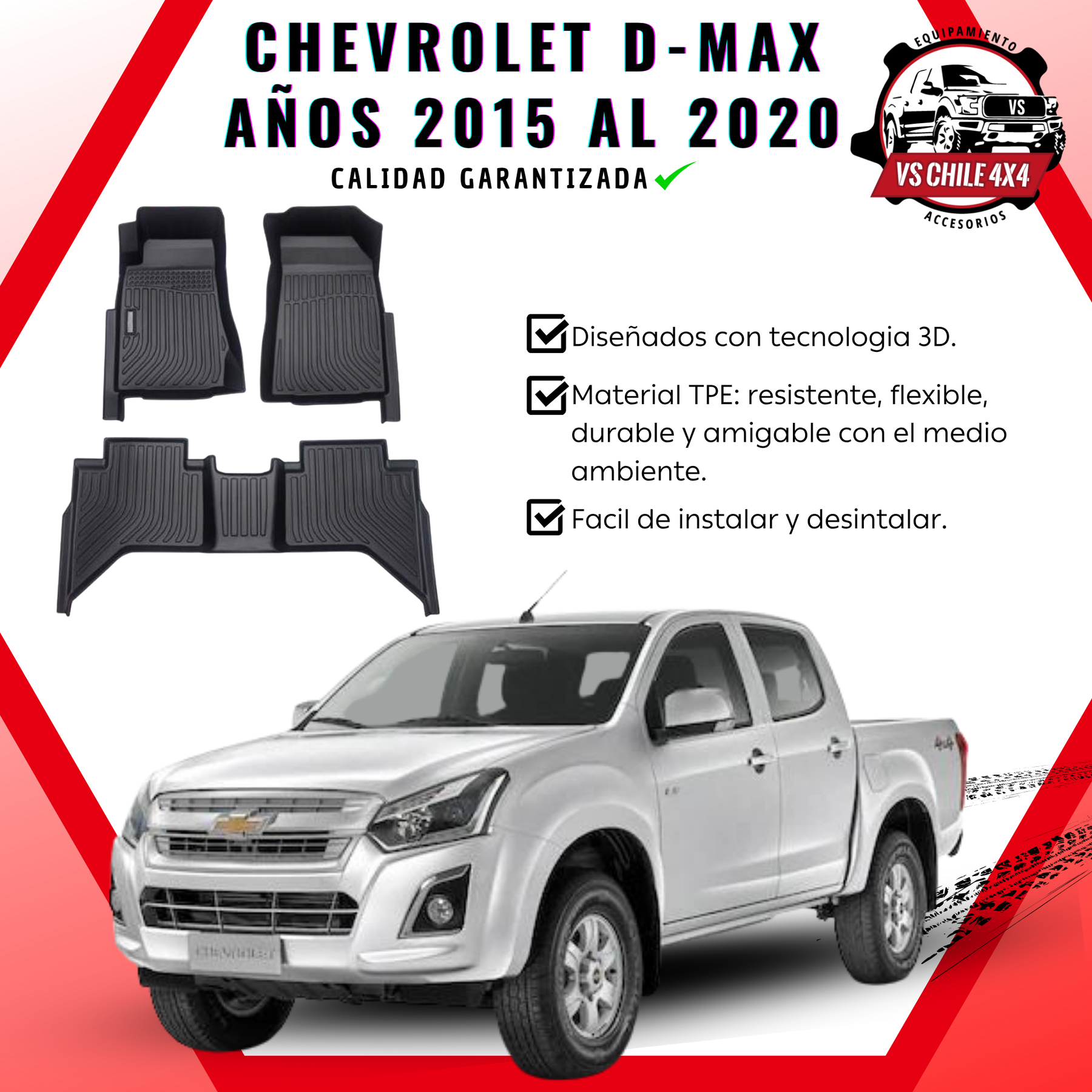 Pisos Calce Perfecto Chevrolet Dmax 2015 - 2020