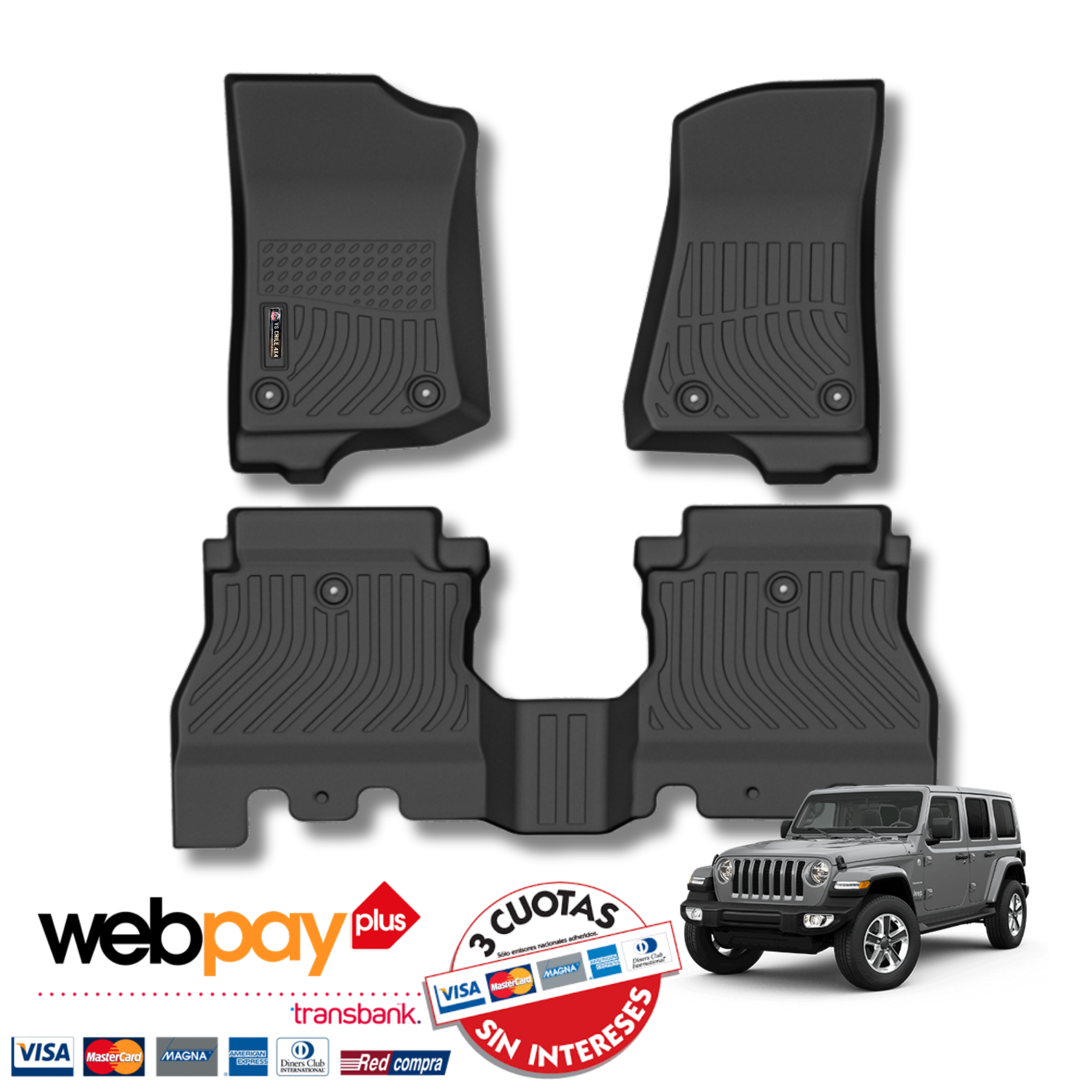 Pisos Calce Perfecto JEEP Wrangler JL años 2018 al 2022