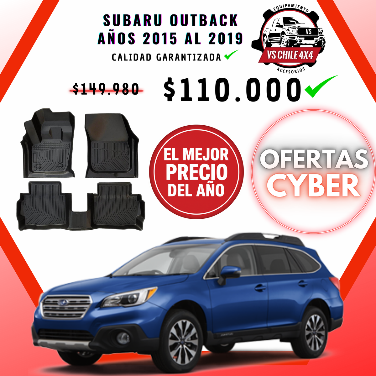 Pisos Calce Perfecto Subaru Outback 2015 al 2019