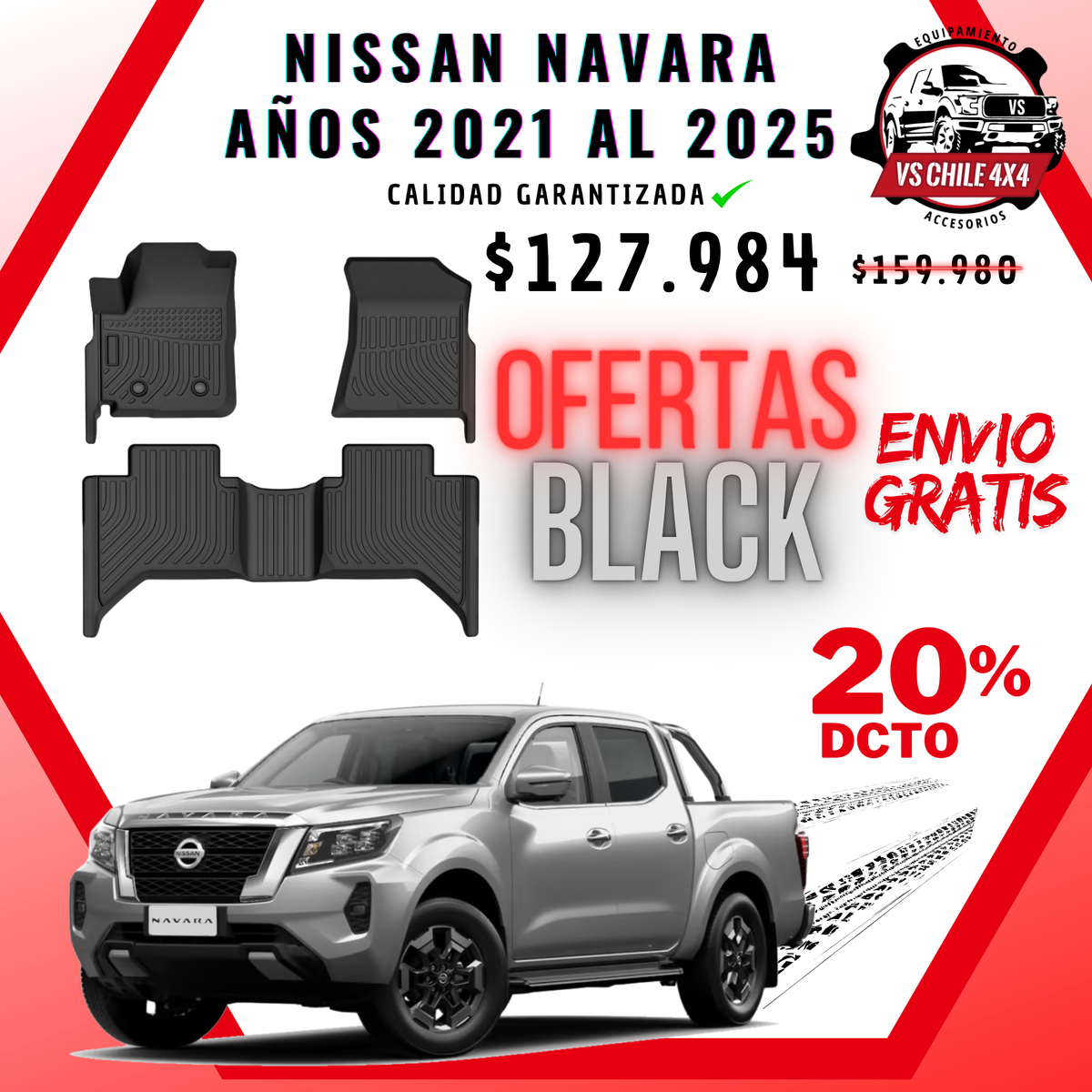 Pisos Calce Perfecto NISSAN NAVARA años 2021 al 2025