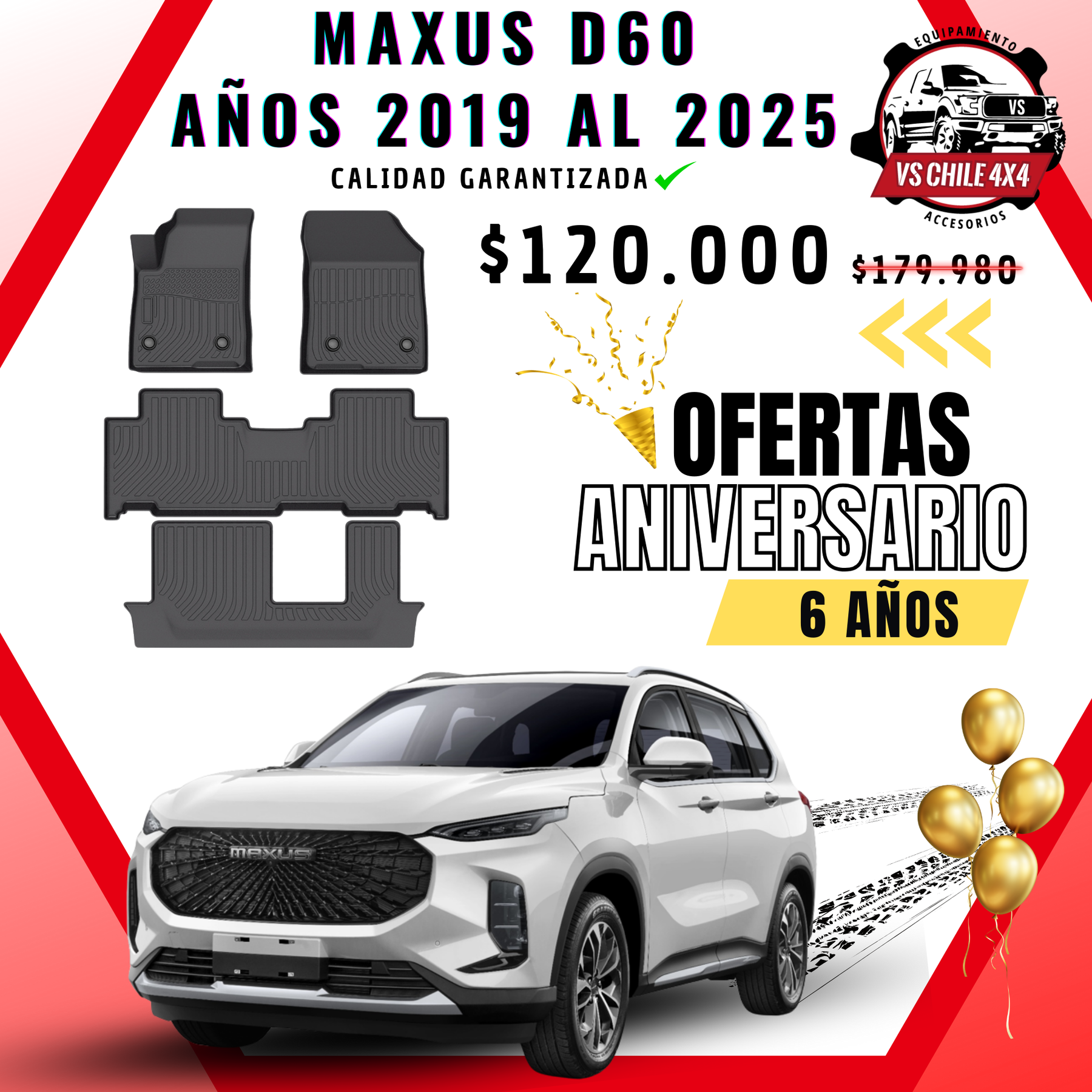 Pisos Calce Perfecto Maxus D60 SUV 3 Corridas (2019 - 2025)