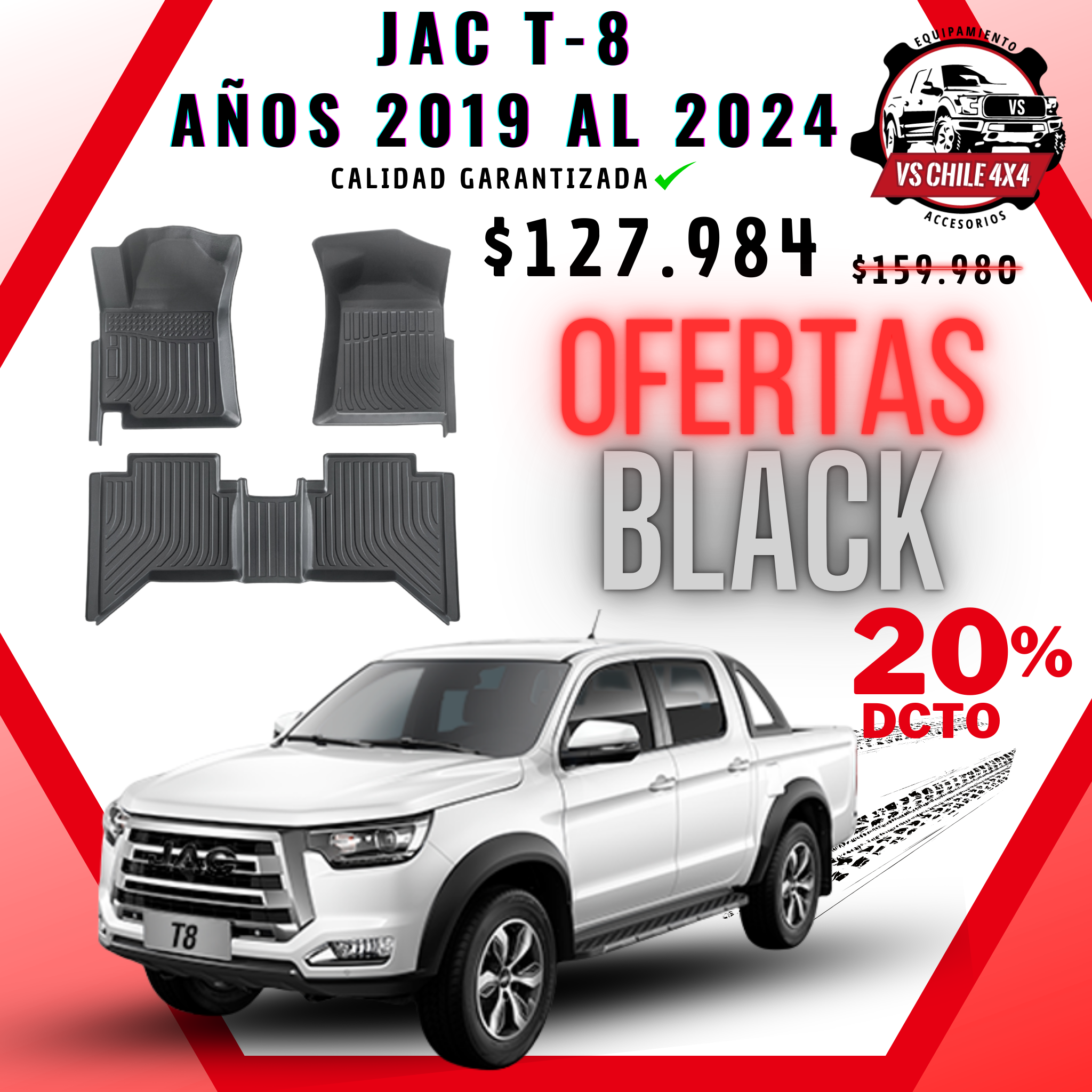Pisos Calce Perfecto JAC T8 T-8 2019 al 2024