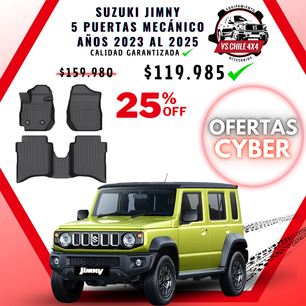 Pisos Calce Perfecto Suzuki Jimny Mecanico 5P 2023 al 2025