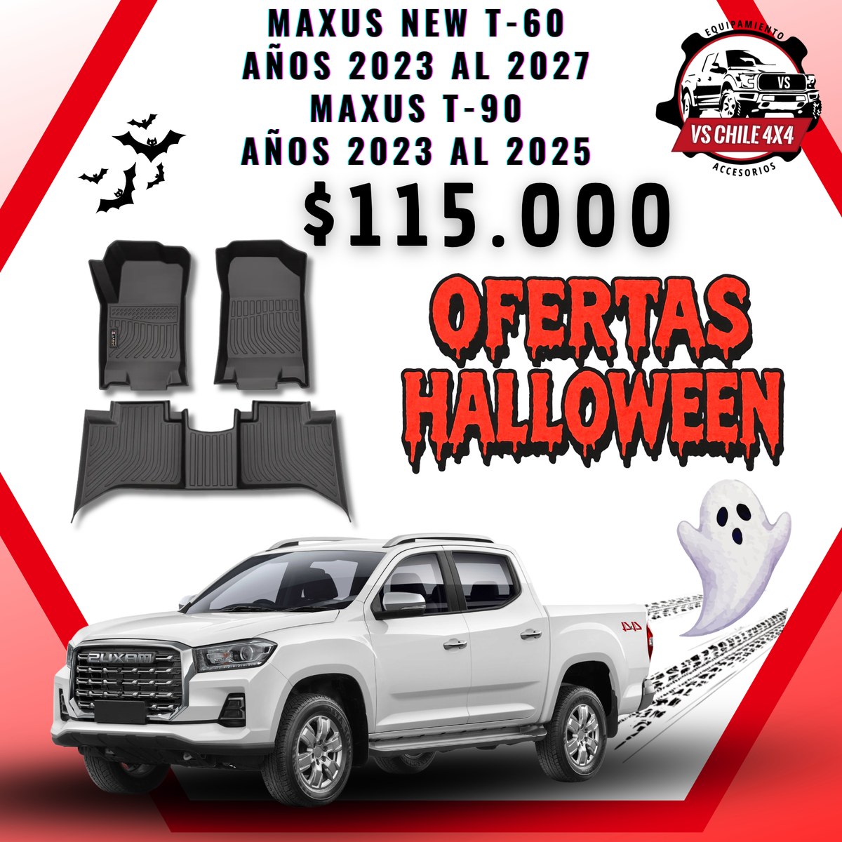 Pisos Calce Perfecto Maxus New T60 (años 2023 - 2027) Maxus T90 Doble (2023 - 2025)