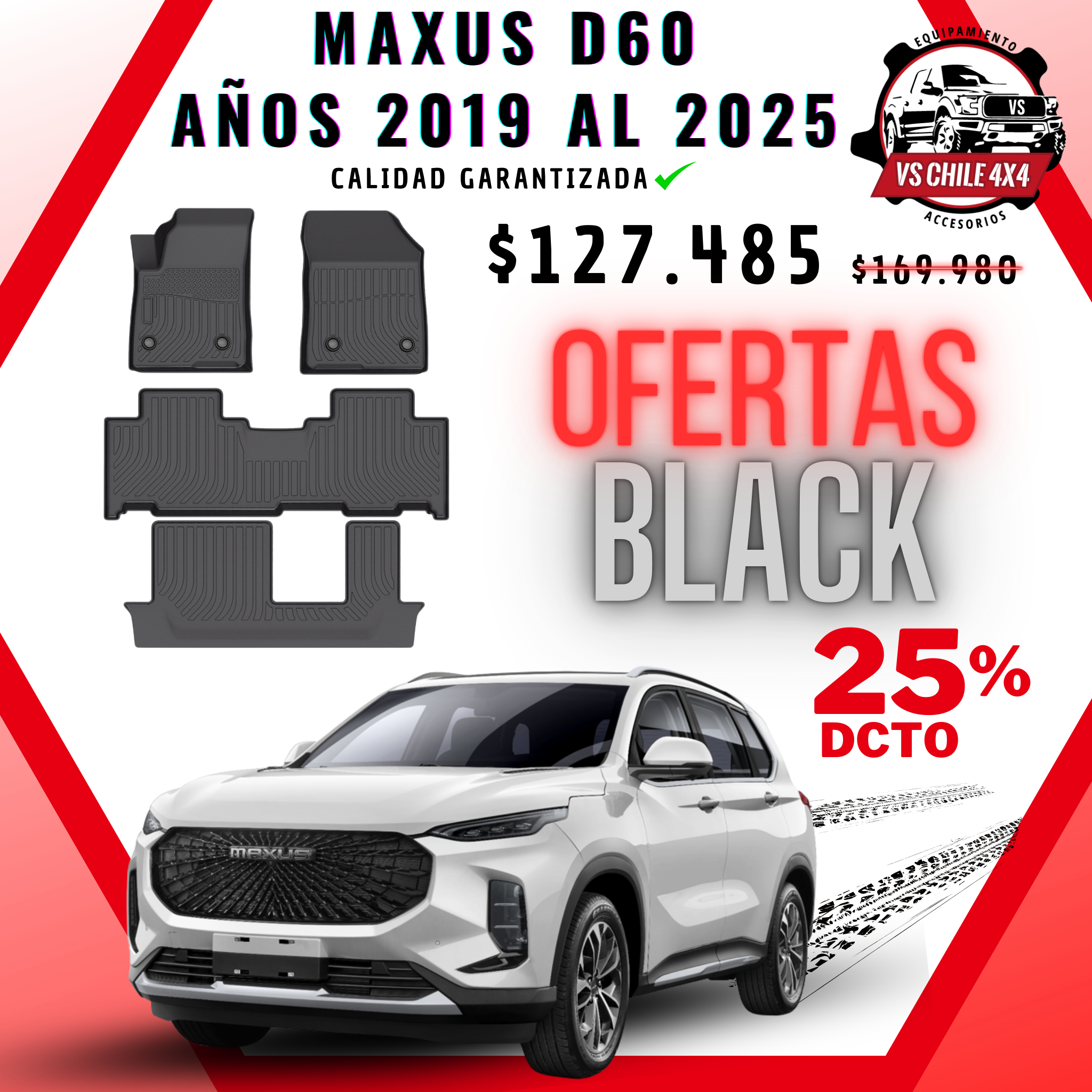 Pisos Calce Perfecto Maxus D60 SUV 3 Corridas (2019 - 2025)